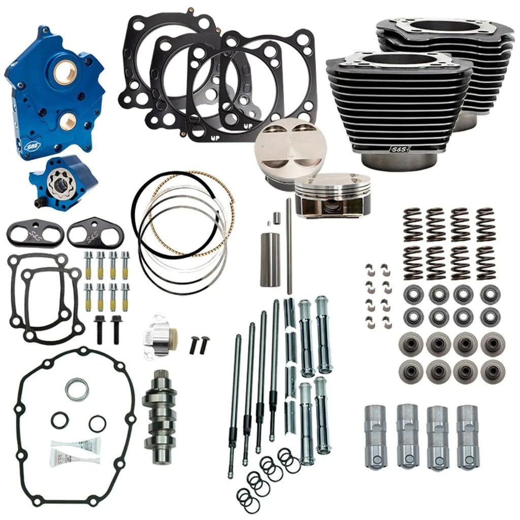S&S Cycle S&S 114" 128" Oil Cooled Power Package 550C Chain Drive Granite Harley M8 17+