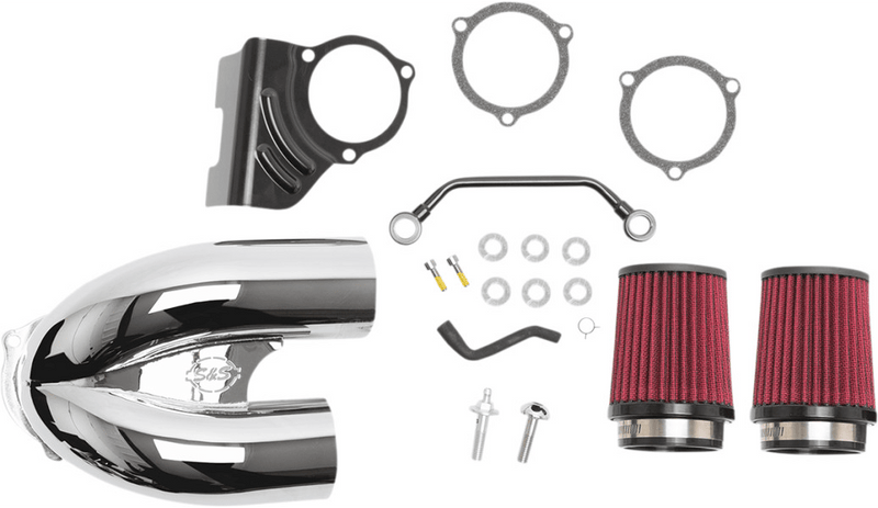 S&S Cycle S&S Chrome Tuned Induction Air Filter Cleaner Kit 2008-17 Harley Touring Softail