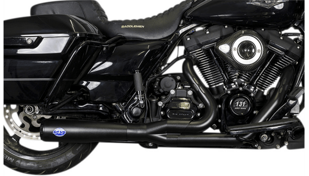 S&S Cycle S&S Cycle Diamondback 2-into-1 Black Race Exhaust System 17+ Harley Touring
