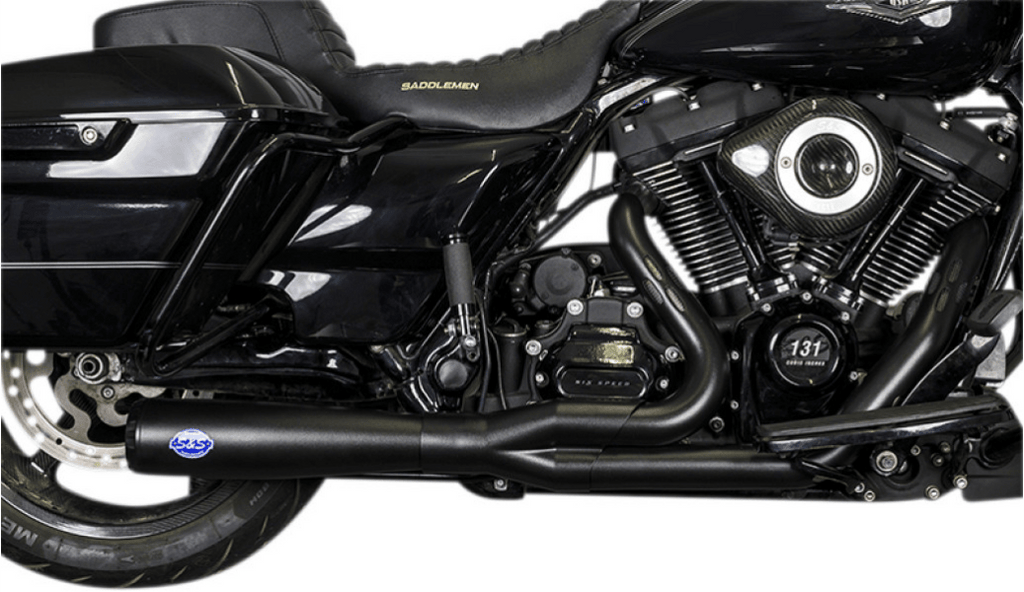 S&S Cycle S&S Cycle Diamondback 2-into-1 Black Steel Exhaust System 2017-20 Harley Touring
