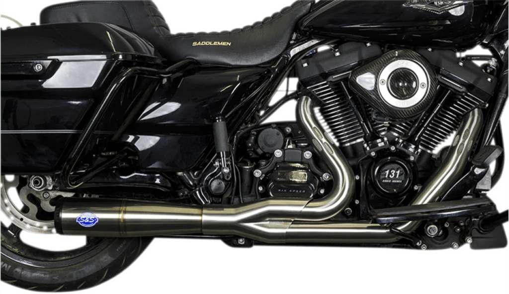S&S Cycle S&S Cycle Diamondback 2-into-1 Brushed Steel Exhaust System 17-20 Harley Touring