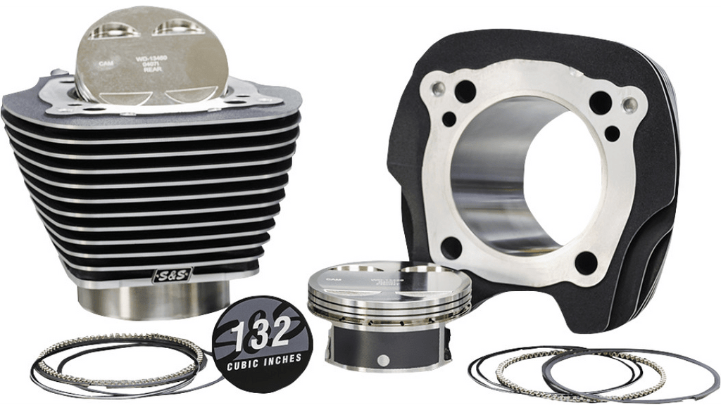 S&S Cycle S&S M8 Big Bore 132 Granite Cylinders 4.375 Stroke Piston Top End Kit Harley 17+