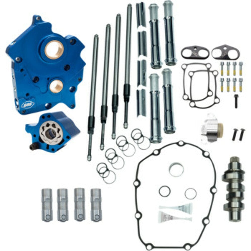 S&S Cycle S&S M8 Cam Plate Oil Pump Kit Package Chrome 475C Chain Harley Touring Softail W