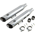 S&S Cycle Silencers, Mufflers & Baffles S&S Slash Cut Chrome Slip On Mufflers Pipes Exhaust Harley 18+ FLHC FLDE Softail