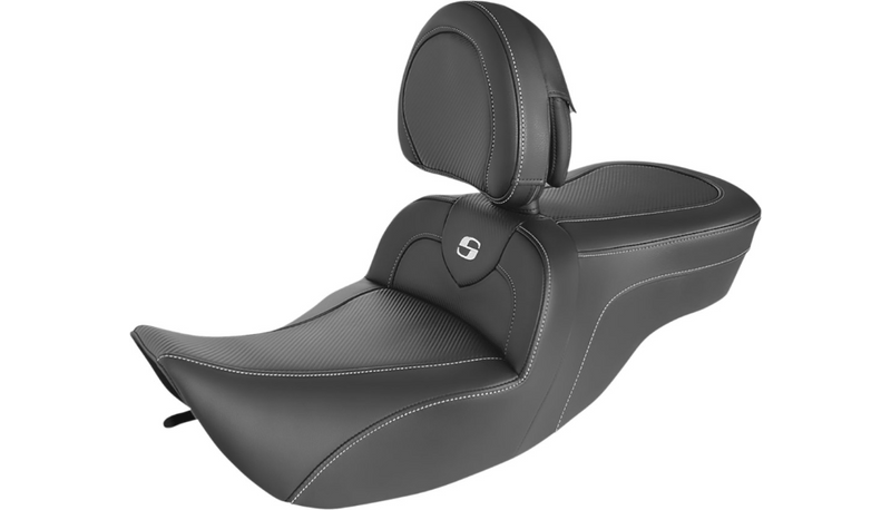 Saddlemen Saddlemen Roadsofa Carbon Fiber Seat w/ Backrest Harley Touring 1997-07