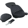 SADDLEMEN Seat Saddlemen Black Explorer Lattice Stitch 2 Up Seat Backrest Harley Softail 06-17