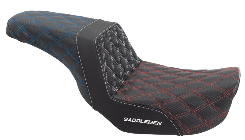 Saddlemen Seats Saddlemen ACM USA Step 2Up Lattice Diamond Stitch Seat Harley 06-17 Dyna FXD FLD