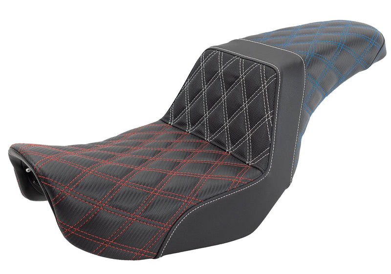 Saddlemen Seats Saddlemen ACM USA Step 2Up Lattice Diamond Stitch Seat Harley 06-17 Dyna FXD FLD