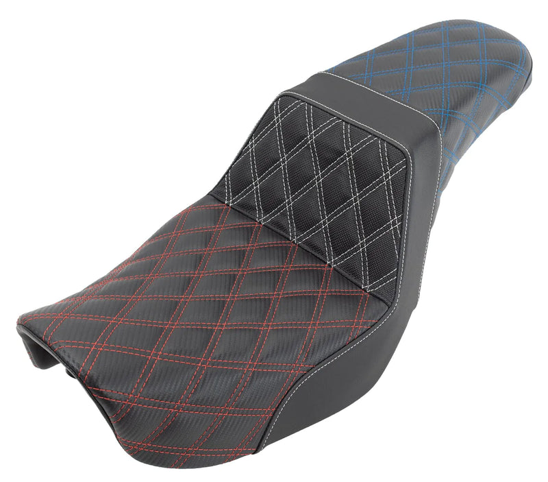 Saddlemen Seats Saddlemen ACM USA Step 2Up Lattice Diamond Stitch Seat Harley 06-17 Dyna FXD FLD