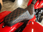 Saddlemen Seats Saddlemen Orange Lattice Stitch Carbon Fiber Gripper Step Up Seat Harley Touring
