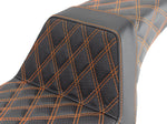 Saddlemen Seats Saddlemen Orange Step 2 Up Lattice Diamond Stitch Seat Harley 06-17 Dyna FXD FLD