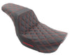 Saddlemen Seats Saddlemen Red Step 2 Up Lattice Diamond Stitch Seat Harley 06-17 Dyna FXD FLD