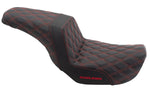 Saddlemen Seats Saddlemen Red Step 2 Up Lattice Diamond Stitch Seat Harley 06-17 Dyna FXD FLD