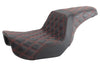 Saddlemen Seats Saddlemen Red Step 2 Up Lattice Diamond Stitch Seat Harley 06-17 Dyna FXD FLD