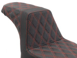 Saddlemen Seats Saddlemen Red Step 2 Up Lattice Diamond Stitch Seat Harley Softail Fat Bob M8