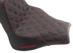 Saddlemen Seats Saddlemen Red Step 2 Up Lattice Diamond Stitch Seat Harley Softail Fat Bob M8