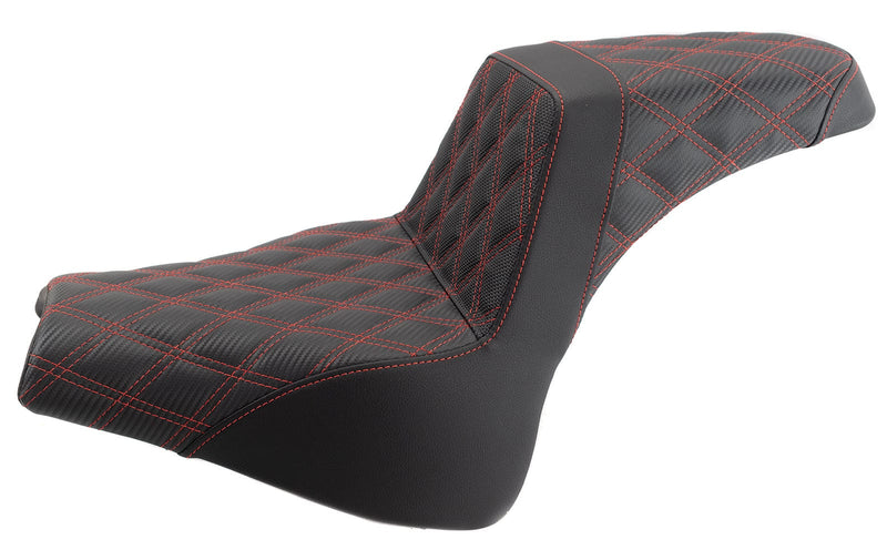 Saddlemen Seats Saddlemen Red Step 2 Up Lattice Diamond Stitch Seat Harley Softail Fat Bob M8