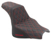 Saddlemen Seats Saddlemen Red Step 2 Up Lattice Diamond Stitch Seat Harley Softail Fat Bob M8