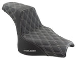 Saddlemen Seats Saddlemen Silver Step 2 Up Lattice Diamond Stitch Seat Harley Softail Fat Bob M8