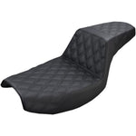 Saddlemen Seats Saddlemen Step Up Black Double Diamond Lattice Stitch Gel Core Seat Harley FXR