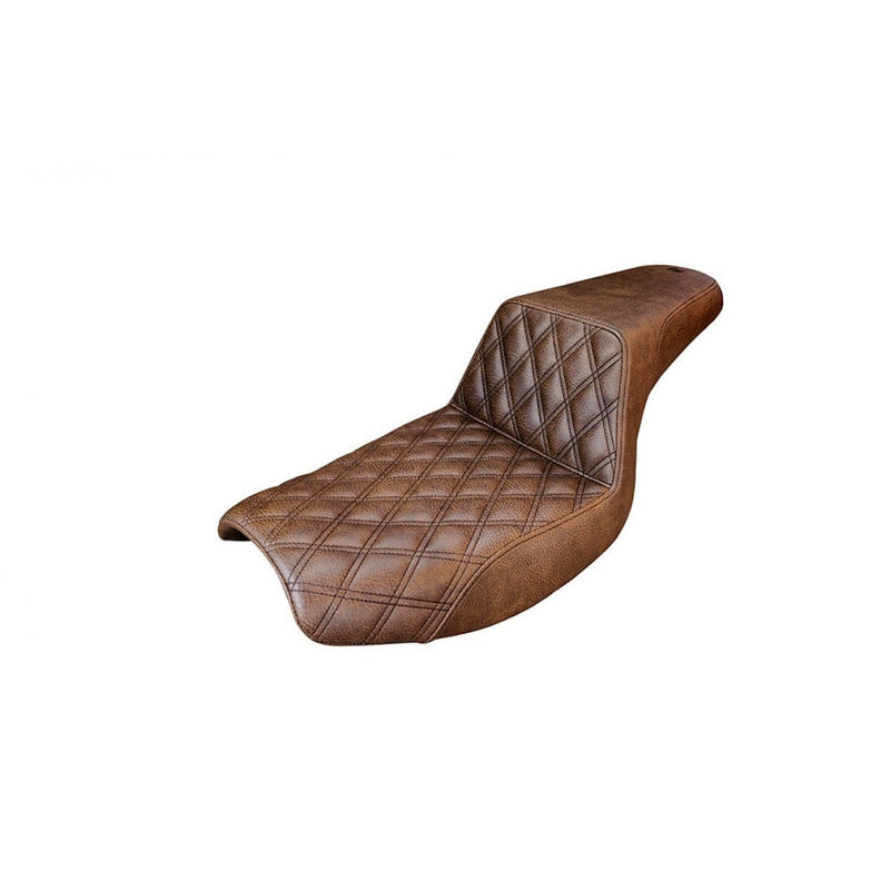 Saddlemen Seats Saddlemen Step Up Brown Double Diamond Lattice Stitch Gel Core Seat Harley FXR F