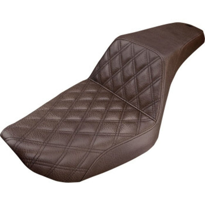 Saddlemen Seats Saddlemen Step Up Brown Front Lattice Stitch 2 Up Seat Harley 1996-2003 Dyna FXD