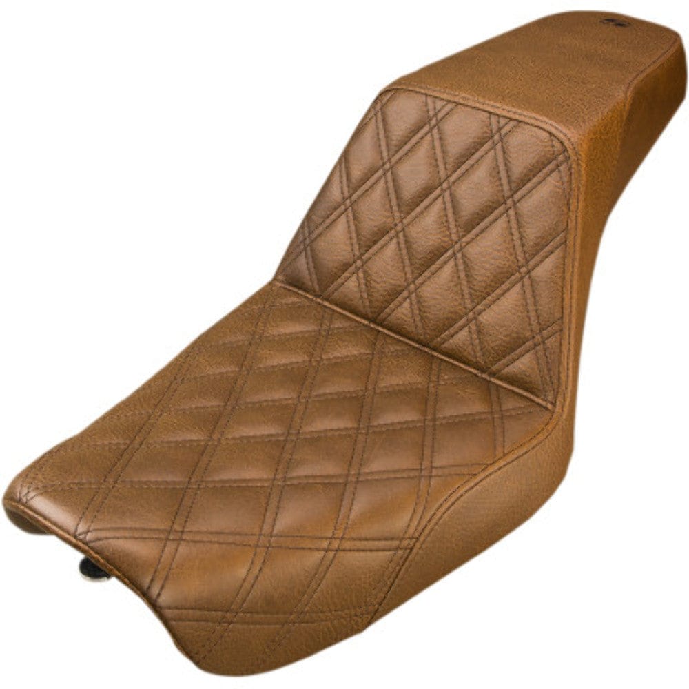 Saddlemen Seats Saddlemen Step Up Brown Front Lattice Stitch 2 Up Seat Harley 2004-2005 Dyna FXD