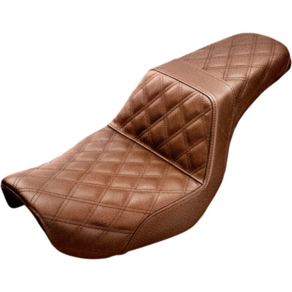 Saddlemen Seats Saddlemen Step Up Brown Full Lattice Stitch 2 Up Seat Harley 2004-2005 Dyna FXD