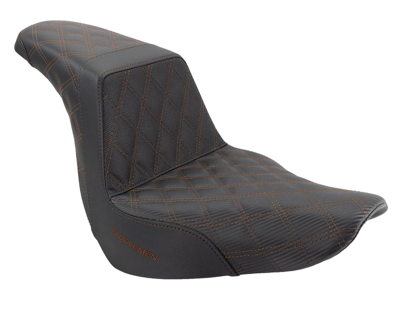 LABLT Step Up Seat Pad With Red Lattice Stitch & Carbon Fiber – Fits 2008-2020 Touring