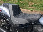 Saddlemen Seats Saddlemen Step Up Silver Lattice Stitch Carbon Gripper Seat Harley Softail FXLRS