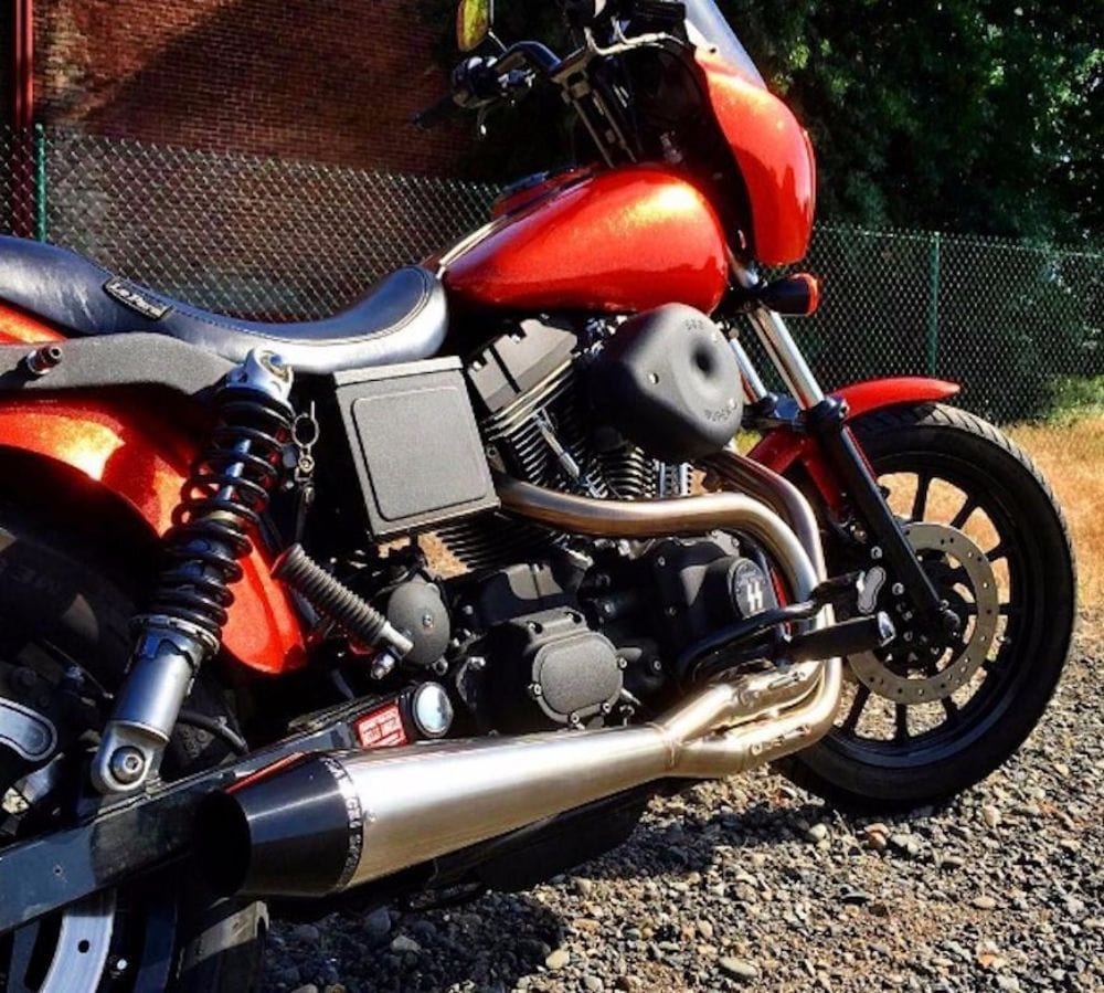 Sawicki Silencers, Mufflers & Baffles Sawicki Speed Shop Brushed Stainless Steel 2 Into 1 Exhaust Pipe Harley Dyna FXD