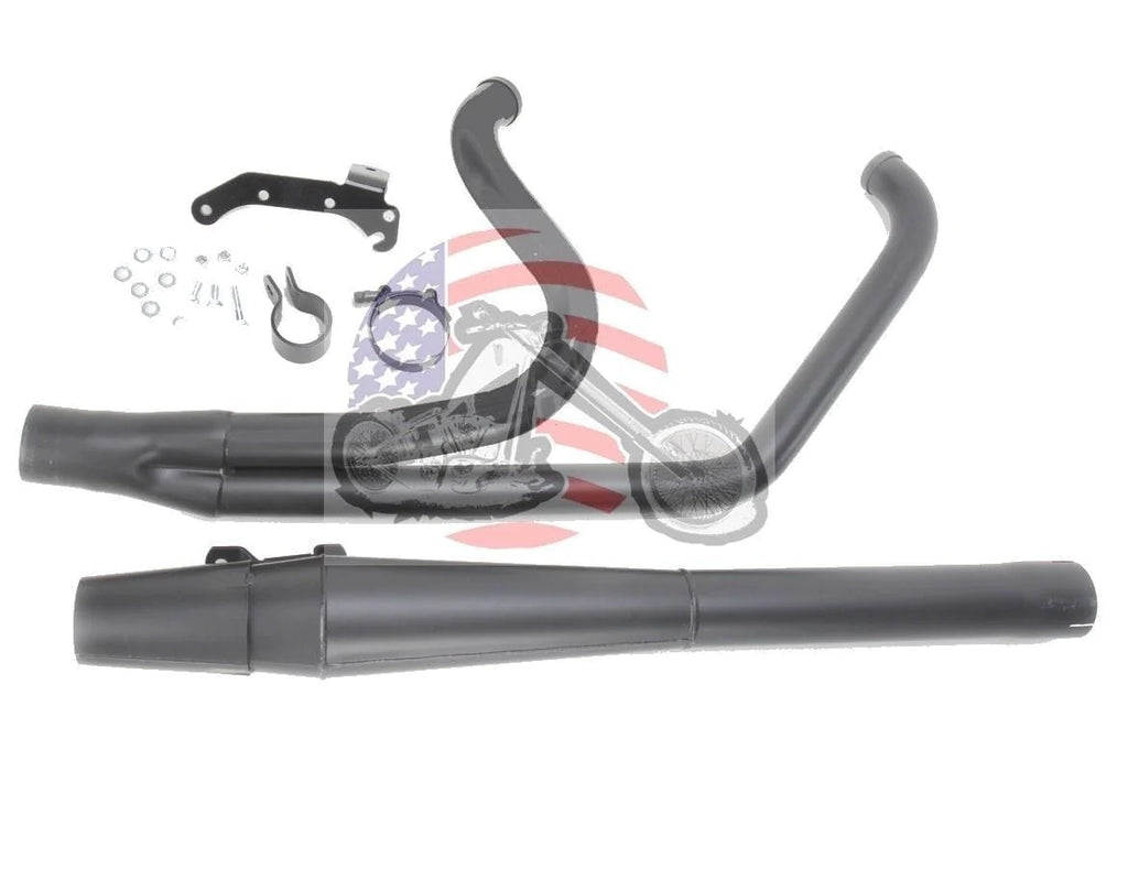 Thunderheader Exhaust Systems Black Thunderheader 2 into 1 Exhaust Pipe Long 85-06 Harley Touring Heat Shields