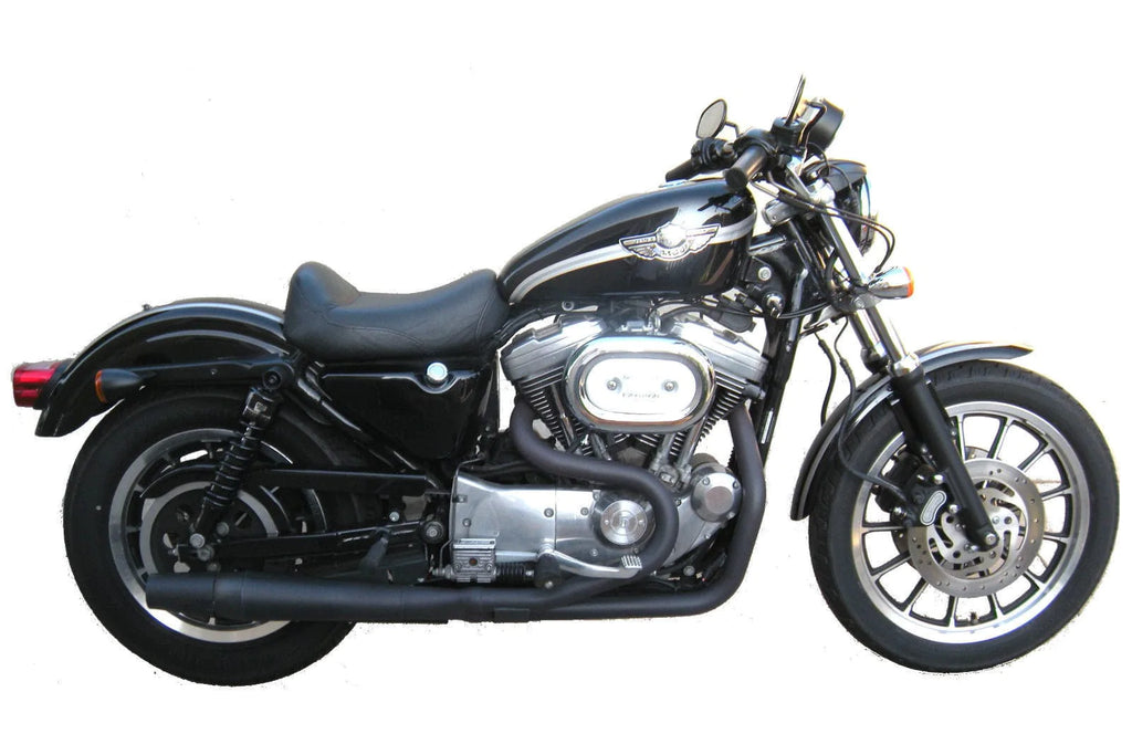 Thunderheader Other Exhaust Parts Black Thunderheader 2 into 1 Exhaust Pipe System Harley Sportster Mid Controls