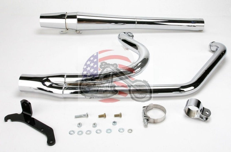 Thunderheader Other Exhaust Parts Chrome Thunderheader 2 into 1 Exhaust Pipe Long 1985-2006 Harley Touring Bagger
