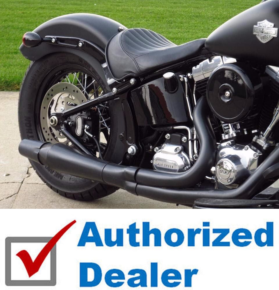 Thunderheader Other Exhaust Parts Thunderheader Black 2 Into 1 Header Muffler Exhaust Pipe System Harley Softail