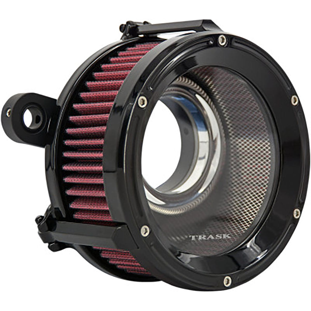 Trask Performance Air Filters Trask Performance Assault Charge Black High Flow Air Cleaner 17+ Touring Softail