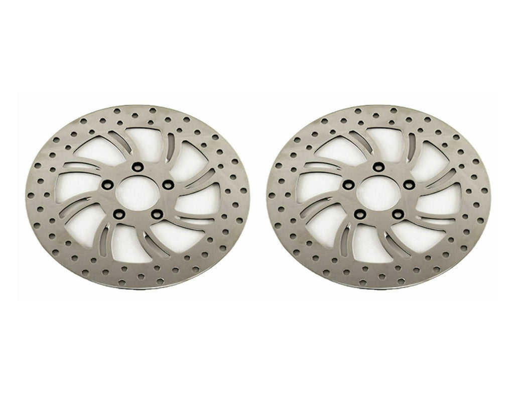 Ultima 11.5 Stainless Steel Vortex Front Right Left Side Brake Rotors Set 84-13 Harley