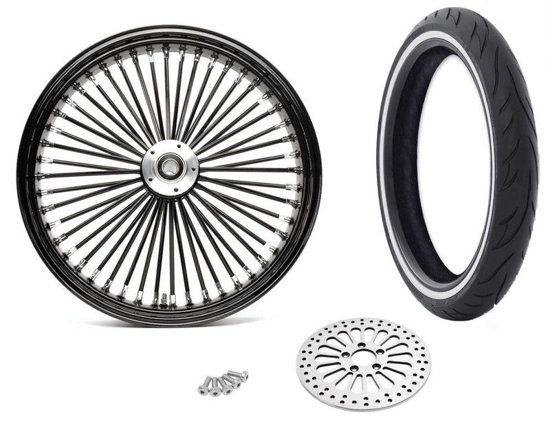 Ultima 21 2.15 Front Wheel Black Out Tire Package 08-18 Harley Softail Touring SDWW