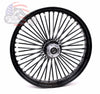 Ultima 26 x 3.5 Chrome 48 Fat Spoke Front Wheel Black Rim Hub Harley Dual Disc 08+