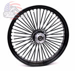 Ultima 26 x 3.5 Chrome 48 Fat Spoke Front Wheel Black Rim Hub Harley Dual Disc 08+