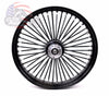 Ultima 26 x 3.5 Chrome 48 Fat Spoke Front Wheel Black Rim Hub Harley Dual Disc 08+