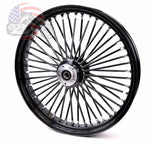 Ultima 26 x 3.5 Chrome 48 Fat Spoke Front Wheel Black Rim Hub Harley Dual Disc 08+