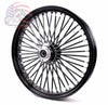 Ultima 26 x 3.5 Chrome 48 Fat Spoke Front Wheel Black Rim Hub Harley Dual Disc 08+