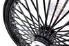 Ultima 26 x 3.5 Chrome 48 Fat Spoke Front Wheel Black Rim Hub Harley Dual Disc 08+
