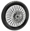 Ultima 48 King Fat Spoke Black Out 21 2.15 Front Wheel Tire Package Harley Softail Dyna