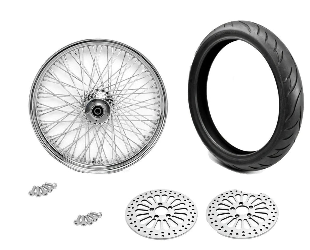 Ultima + Avon + DNA + Colony Wheel Package 21 x 3.5 80 Spoke Front Wheel 120/70 BW Tire Package 1984-2007 Harley Touring
