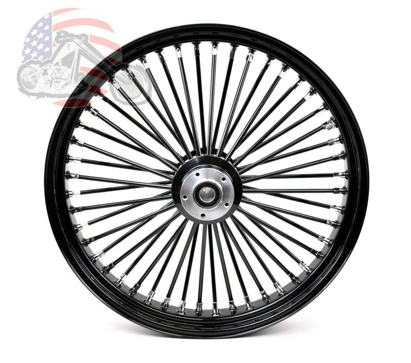 Ultima Black 48 King Fat Spoke 30 x 4" Front Rim Wheel Harley Touring Dual Disc 08+