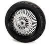 Ultima Black Out 18 X 3.5 48 Fat King Spoke Rear Wheel Rim BW Tire Rotor Package Harley