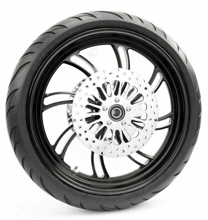 Ultima Black Vortex 23" 3.5" Billet Front Wheel Rim BW Tire Package Harley Touring 08+