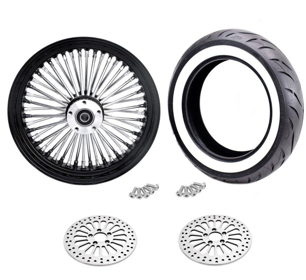 Ultima Other Tire & Wheel Parts 16 3.5 Fat Front Wheel Black WW Tire Package 2008+ Harley Softail Touring DD